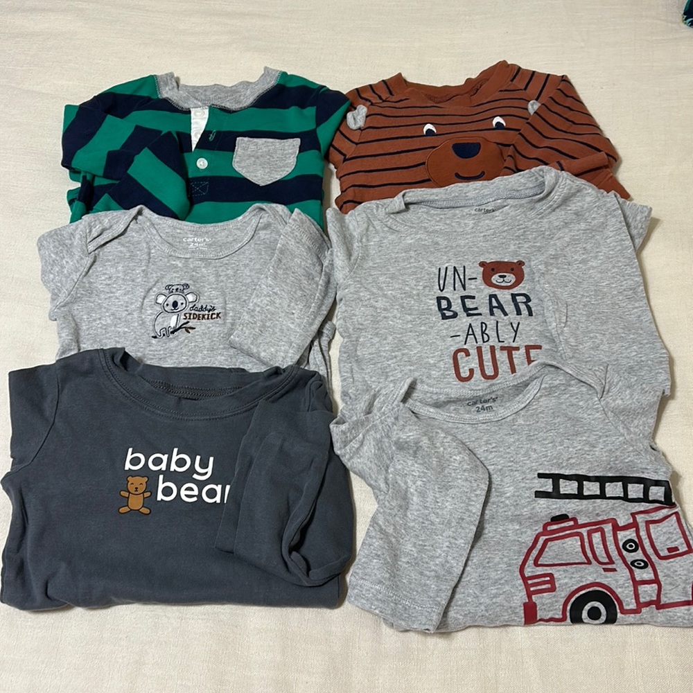 Boys 24m Long Sleeve Onesies - set of 6
